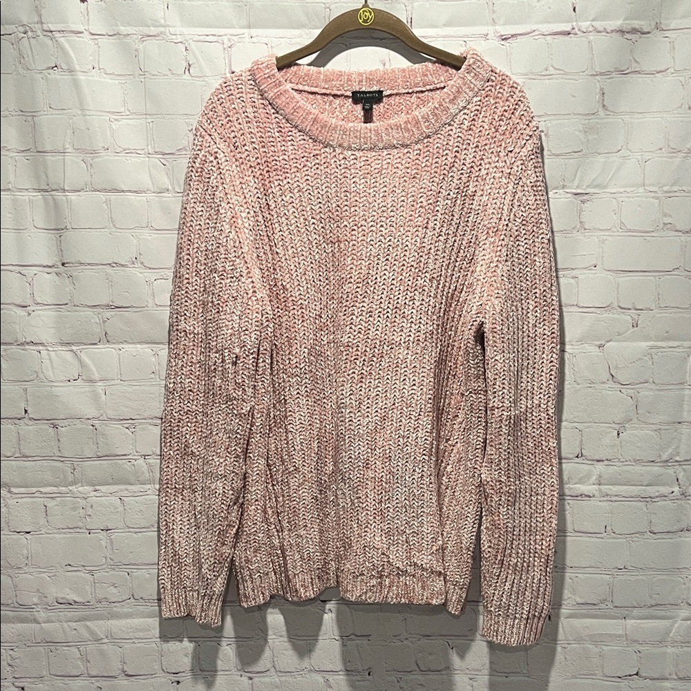 Talbots Soft Pink Crew Neck Knit Sweater  Woman's‎ Size XL